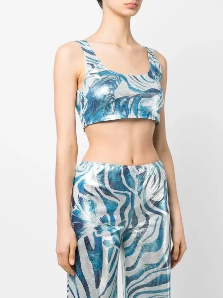 Top Alberta Ferretti cu imagine albastru