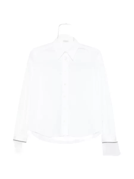 Cămașă Brunello Cucinelli din organza alb