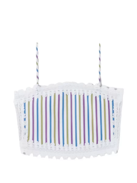 Top Claudie Pierlot w paski koronkowy biały