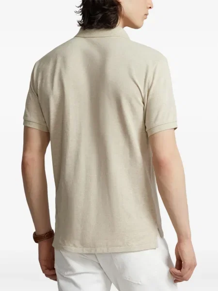 Πλεκτή μακρύς φόρεμα σε στυλ πουκάμισου Polo Ralph Lauren με halter λαιμόκοψη λευκό