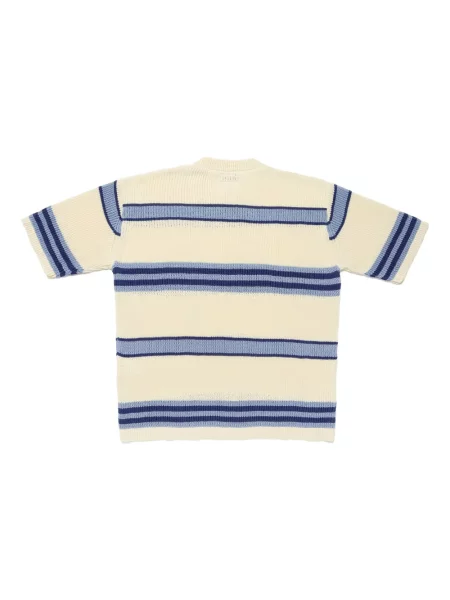 Tricou Human Made cu dungi tricotate albastru