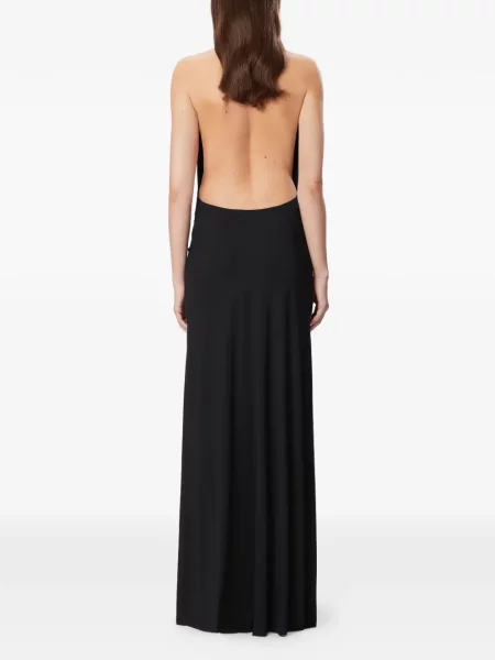 Rochie maxi Amazuìn cu decolteu în V negru
