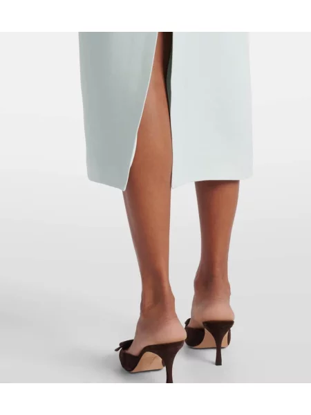 Rochie midi Roland Mouret de lână albastru