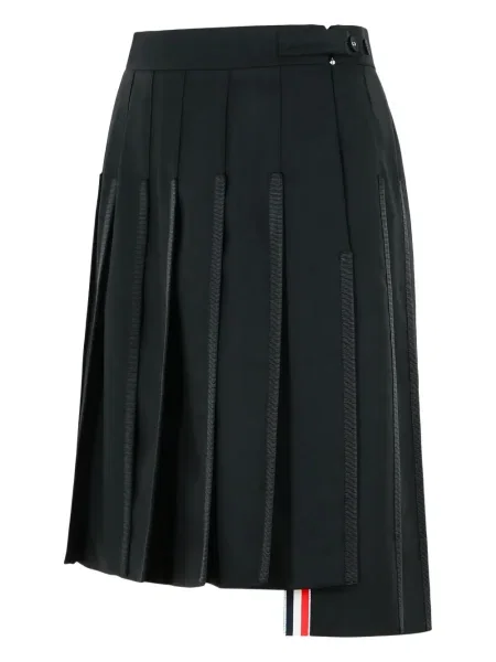 Fusta plisata Thom Browne plisată până la genunchi negru