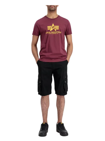 ALPHA INDUSTRIES Tričko tmavočervená žltá