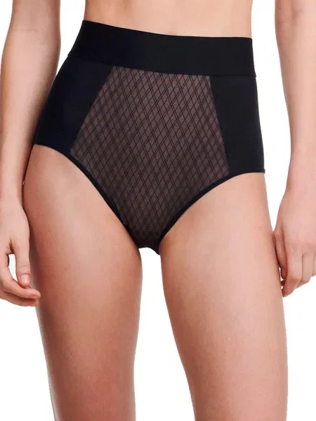 Женские трусы слип с высокой посадкой чорні