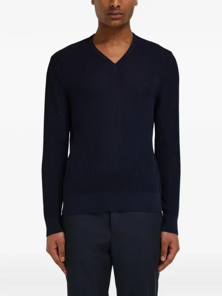 Svetr Ferragamo s výstřihem do v modrý