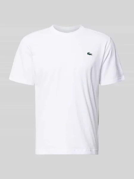 T-shirt o kroju regular fit z mieszanki bawełny Lacoste biała