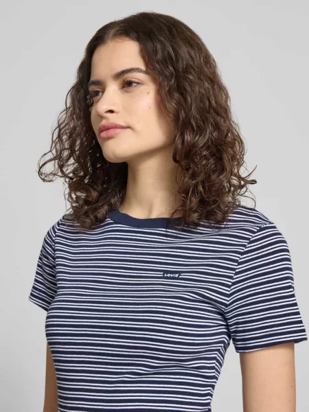 T-shirt Slim Fit z czystej bawełny Levi's granatowa
