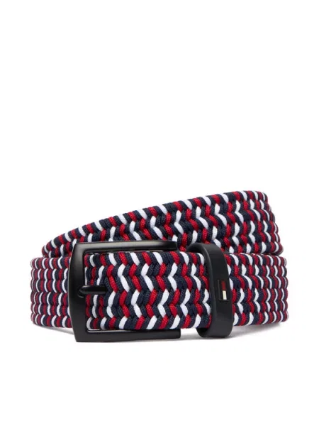 Tommy Hilfiger Pasek Denton Elastic Kolorowy czerwony