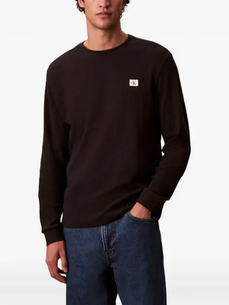 Tricou Calvin Klein Jeans cu autograf maro