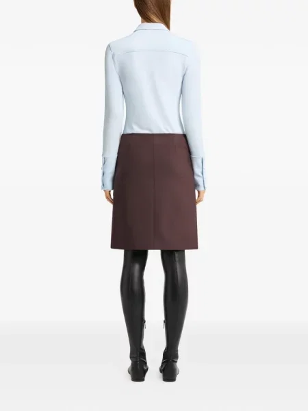 Fustă midi Courreges cu broderie maro