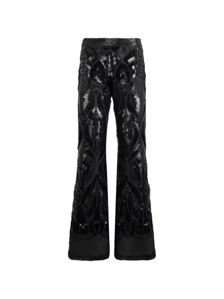 Pantaloni palazzo Alberta Ferretti cu paiete negru