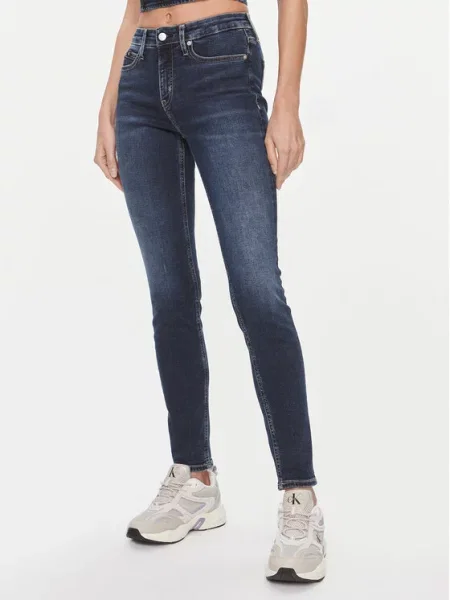 Calvin Klein Jeans Jeansy Skinny Fit granatowy