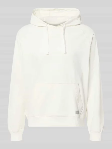 Bluza z kapturem o kroju relaxed fit z mieszanki bawełny z naszywką z logo Guess biała