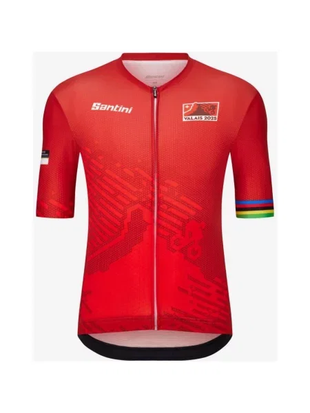 Koszulka rowerowa Santini UCI MTB World Championships Valais krótki rękaw XXS czerwony