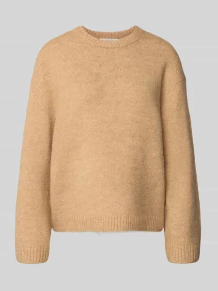 Sweter z dzianiny z dodatkiem wełny Gina Tricot beżowy