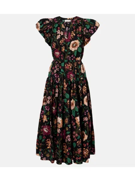 Rochie midi Ulla Johnson cu model floral din poplin