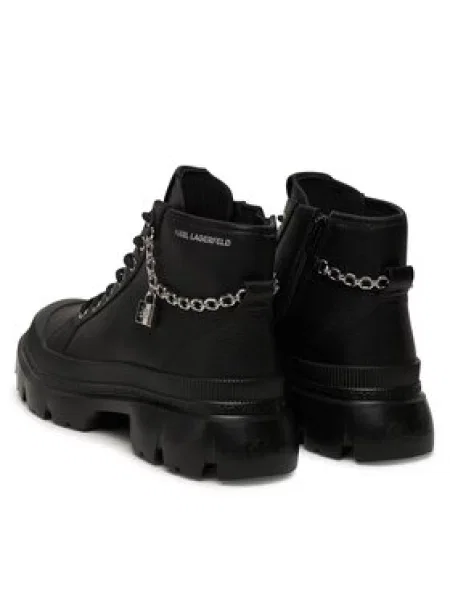 Šněrovací kozačky Karl Lagerfeld černé
