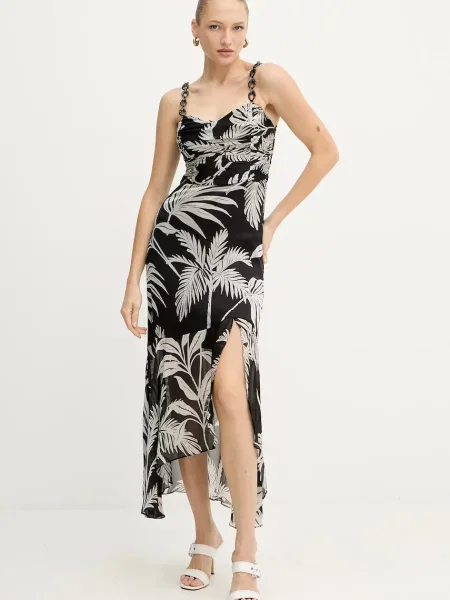 Макси платье Guess клеш черное