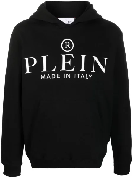 Mikina s kapucí Philipp Plein s potiskem černá
