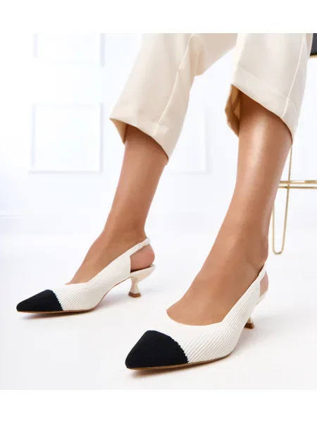 Pantofi cu toc D/ceo cu toc jos alb