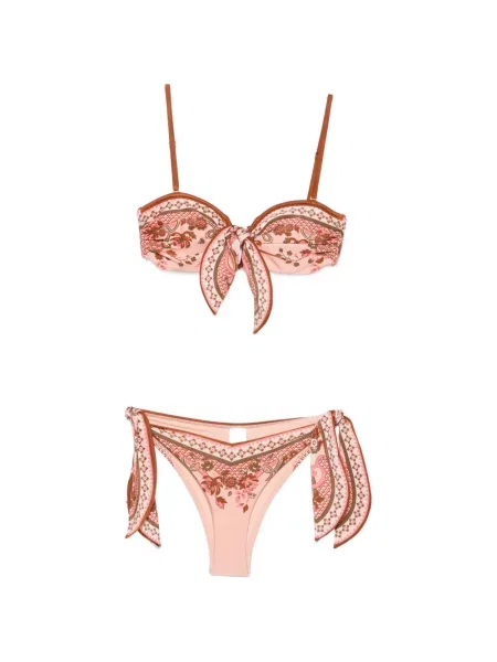 Bikini Zimmermann cu imagine cu model paisley roz