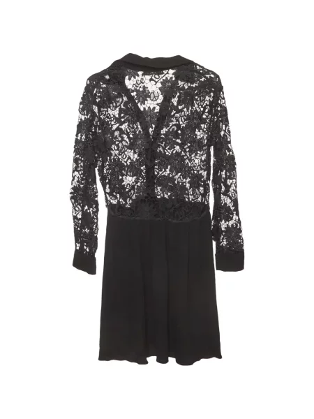 Rochie mini Sandro cu model floral din dantelă negru