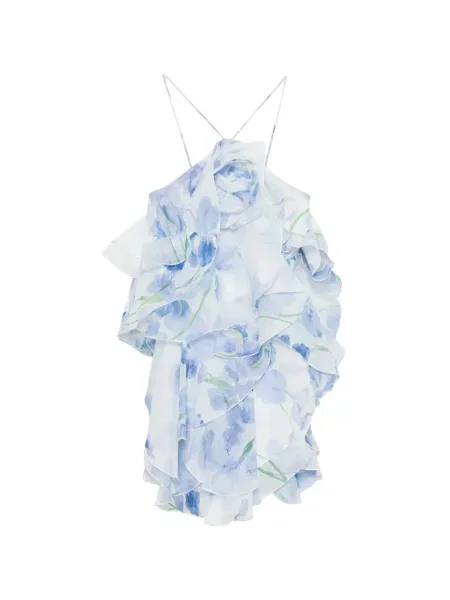 Sukienka mini Aje w kwiatki biała