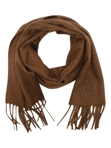 Fular Max Mara cu broderie maro