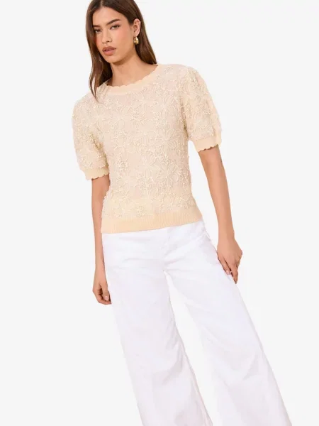 Lipsy Pulover crem alb