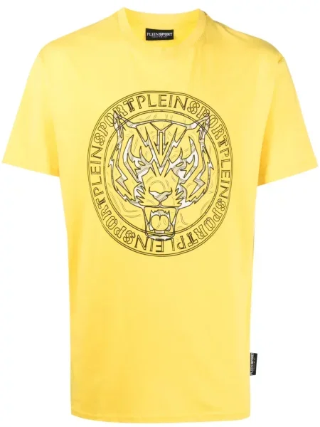 Tricou Plein Sport cu imagine cu dungi de tigru galben