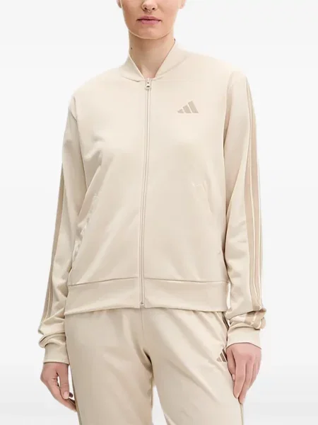 Komplet dresowy Adidas koronkowy sznurowany w paski różowy