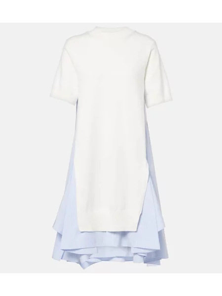 Rochie midi Sacai din poplin de costum albastru