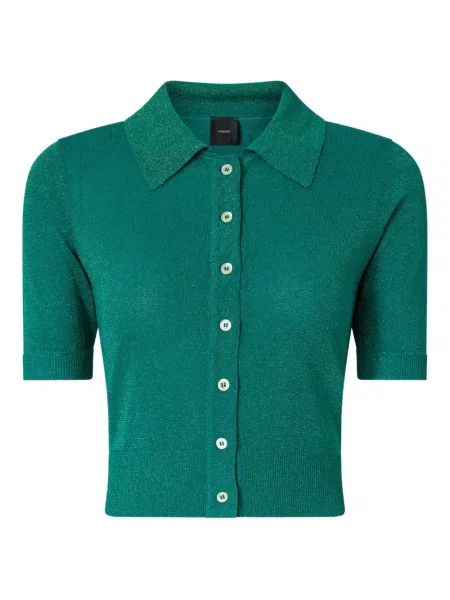 Top Pinko cu nervuri verde