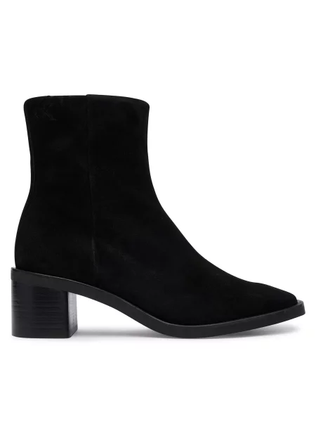Členková obuv Calvin Klein Block Heel Ank Boot Suede čierna