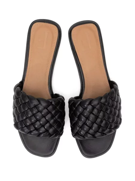 Sandale Flattered din piele fără toc negru
