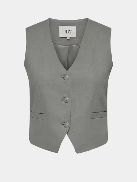 Жилет класичний JDY льон/віскоза сірий