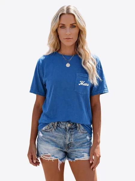 Imily Bela Tricou albastru alb
