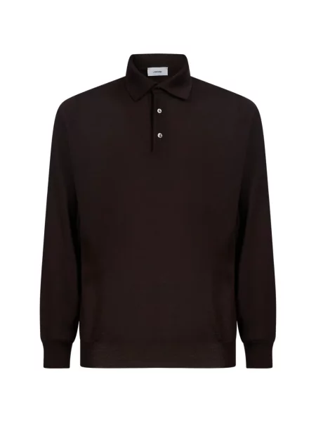 Lung tricou polo Lardini maro