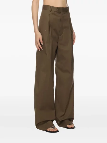 Pantaloni Carven plisate maro