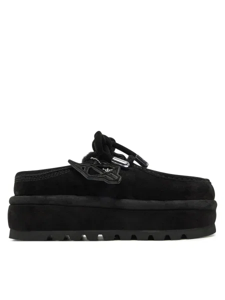 Naked Wolfe papuci din piele intoarsa Blizzard Blizzard Suede Shearling Black negru
