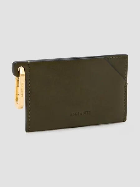 Кожаный кошелек Allsaints зеленый