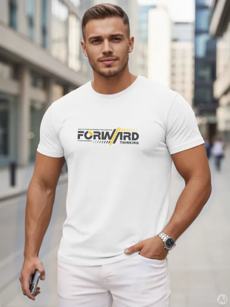 T-shirt z streetwearowym nadrukiem Dstreet biały