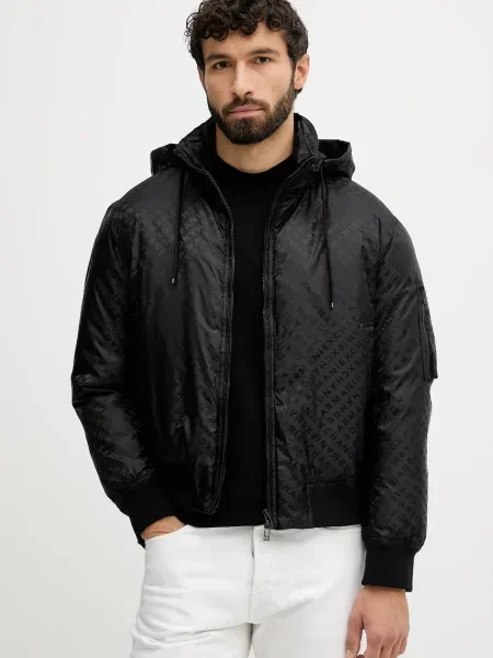 Armani Exchange rövid kabát átmeneti fekete