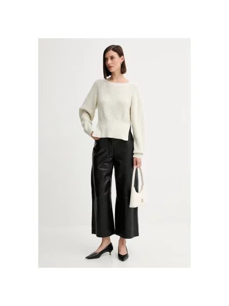 Twinset sweter z domieszką wełny beżowy
