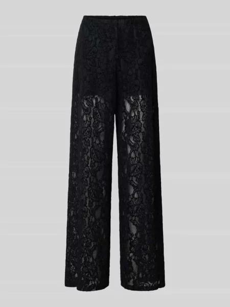 Spodnie z szerokimi nogawkami z koronki model COCO' Topshop czarne