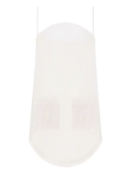 Rochie mini Courreges din dantelă de costum alb