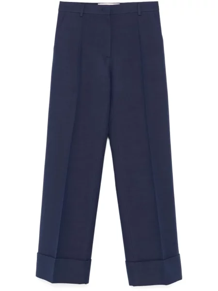 Pantaloni Valentino Garavani din crep albastru