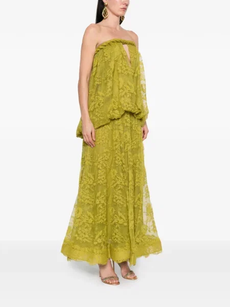 Rochie midi Zimmermann din dantelă țesută de costum verde